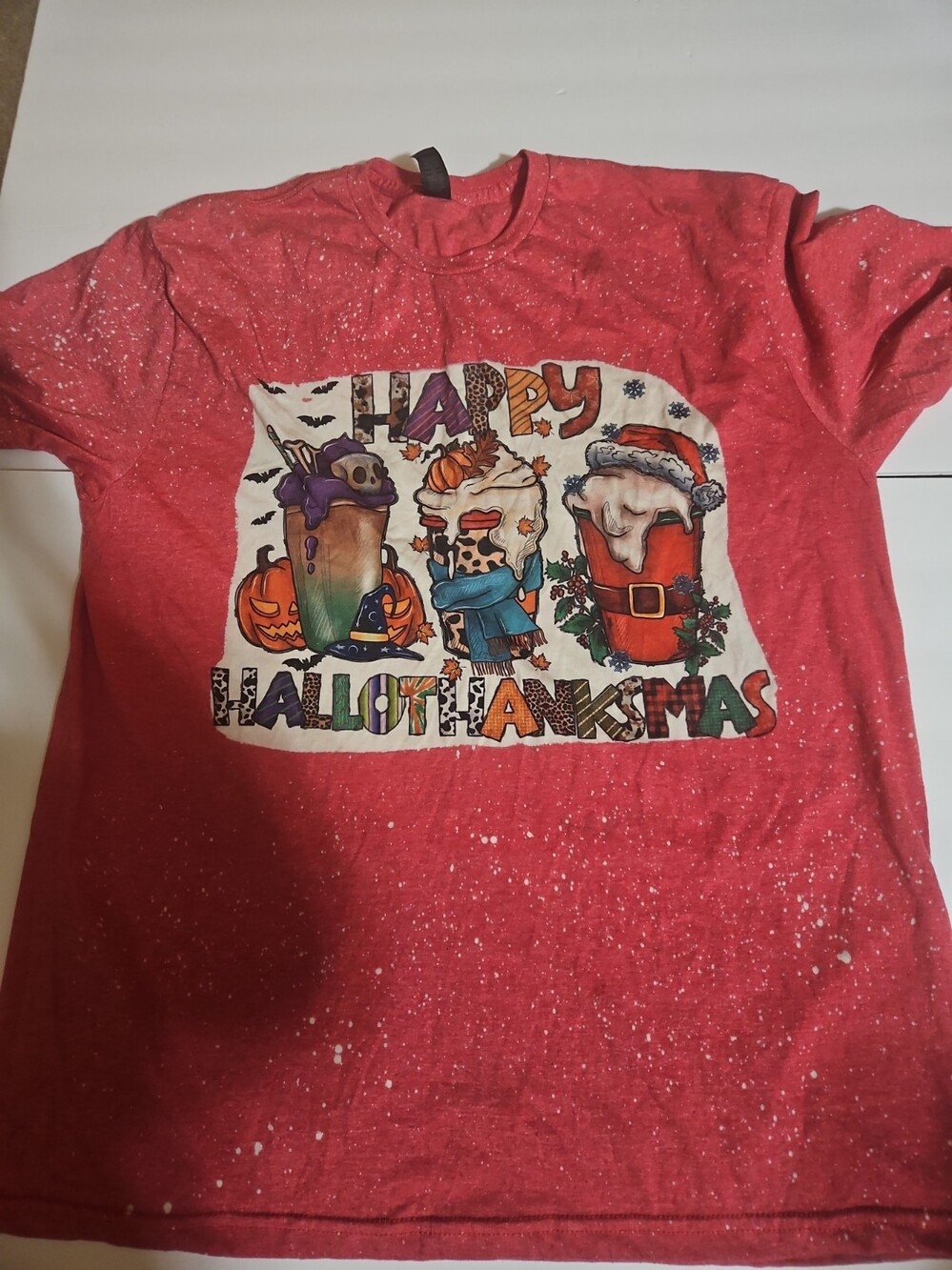 Happy Halloween Thanksgiving Christmas XL Tee